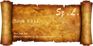 Szuk Lili névjegykártya